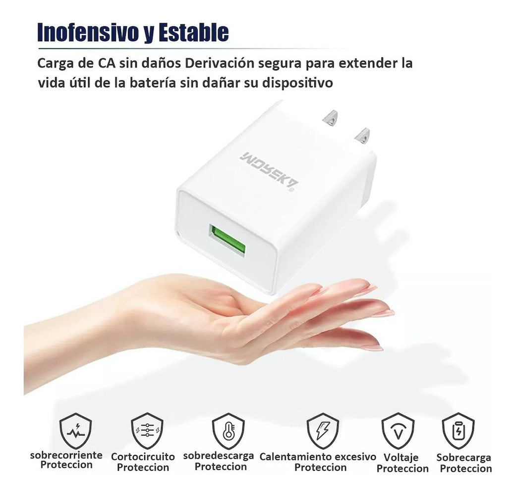 Cargador Moreka MR1275 2.1A, 10W Carga Rapida