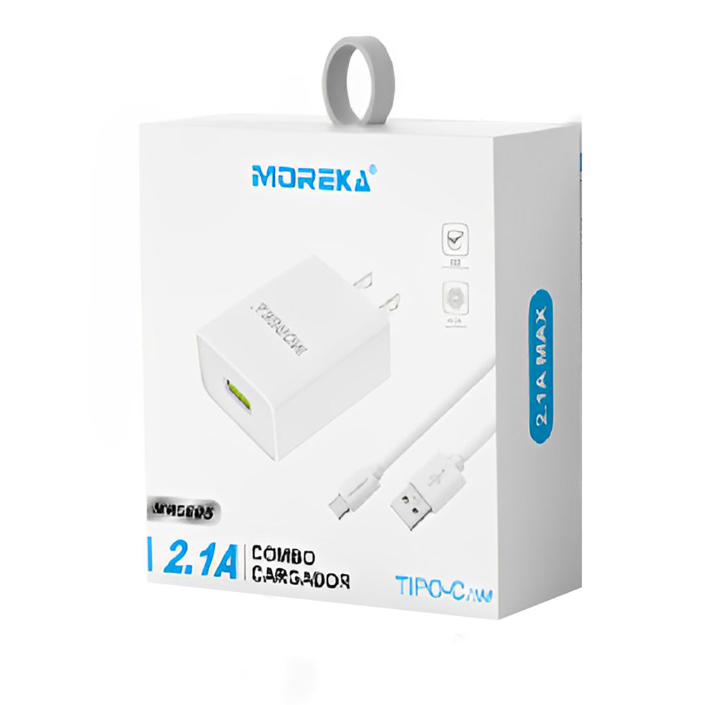 Cargador 2.1A Moreka MR2805 Incluye Cable tipo C 1M