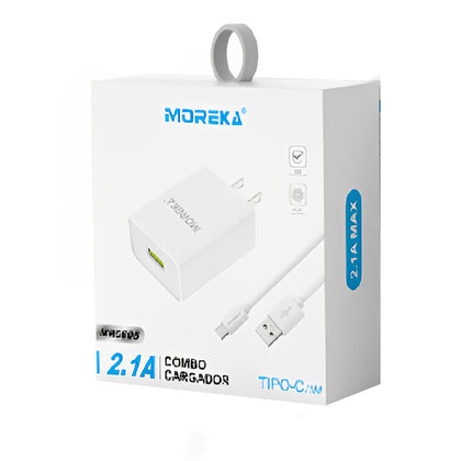 Cargador 2.1A Moreka MR2805  Incluye Cable C 1M