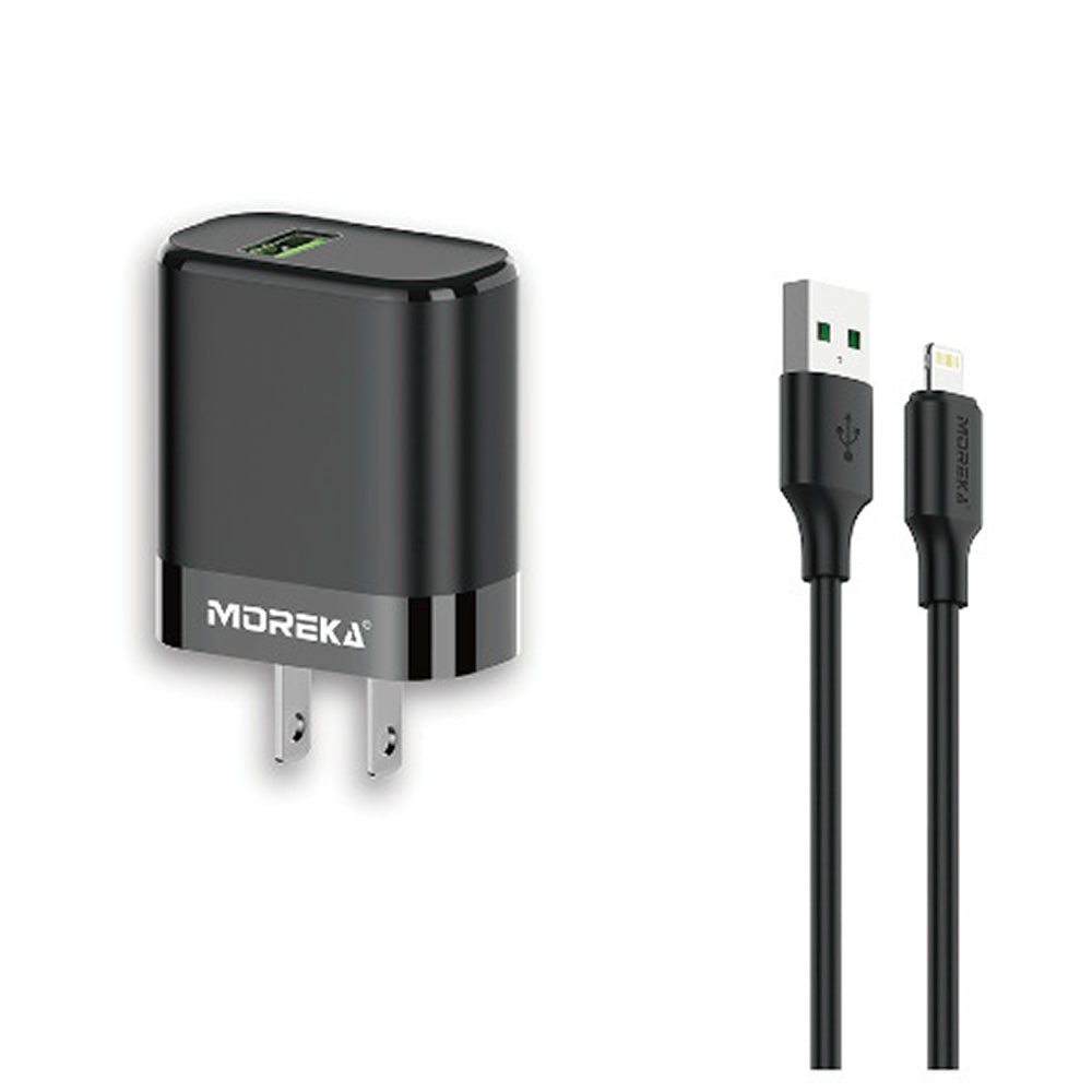 Cargador Moreka MR2888 Ligthning 2.4A Incluye Cable IP 1M