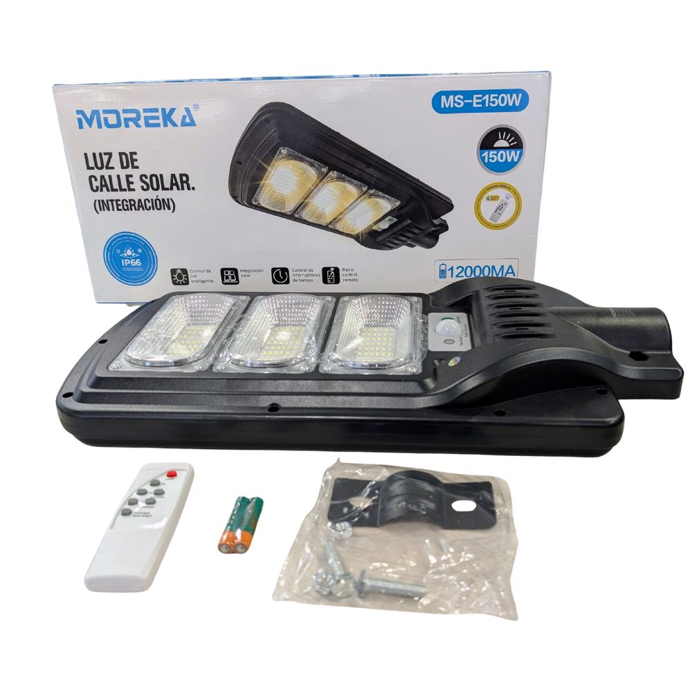 Luminaria Suburbana Alumbrado Publico Solar 150W con Sensor Movimiento MS-E150W