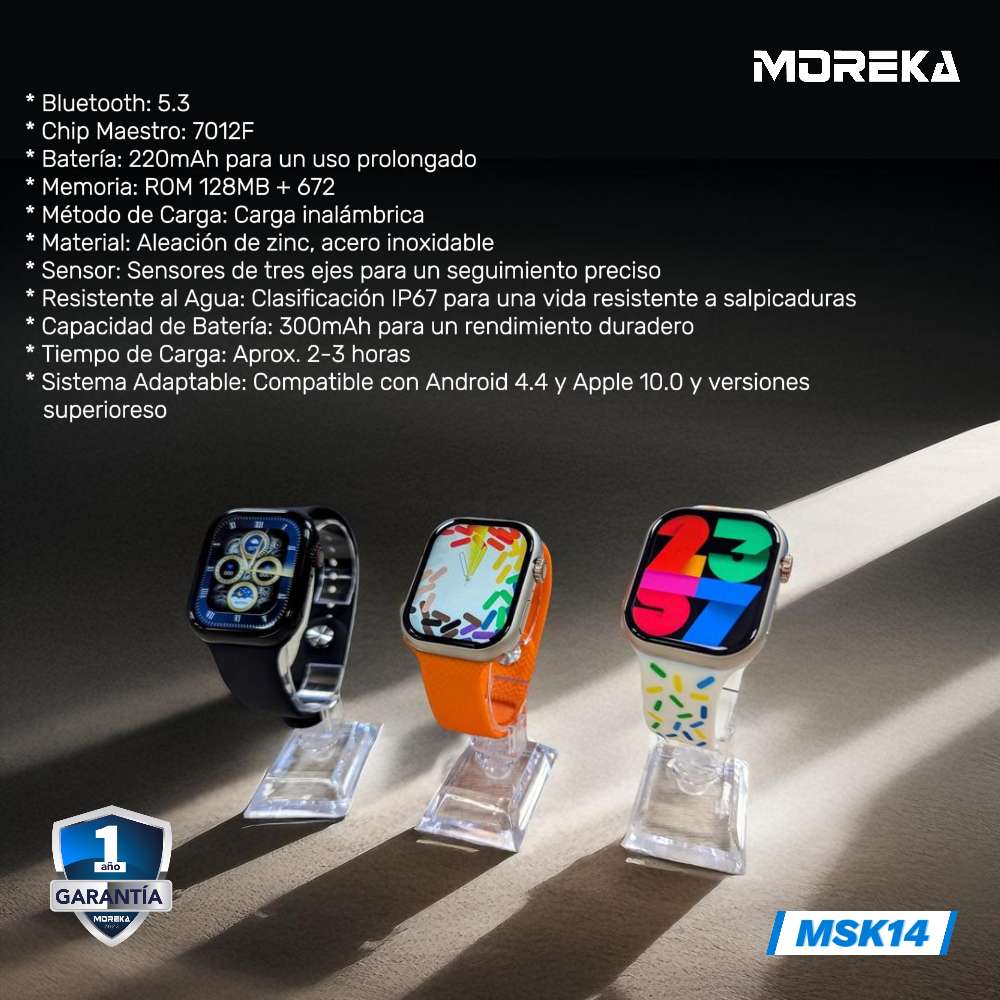 Smart Watch Moreka MSK14 Bluetooth IPX67 3 correas