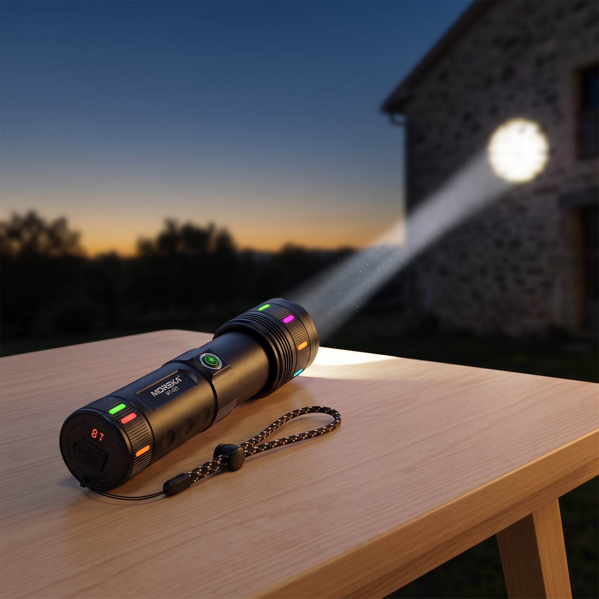 Linterna LED Táctica Recargable Moreka MT-021 30W 4500mAh 3000 Mts