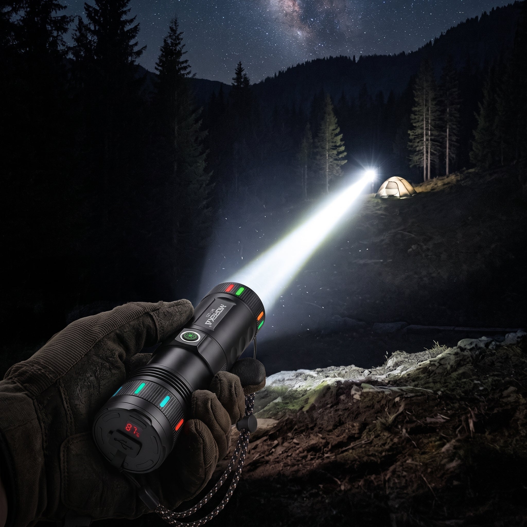 Linterna LED Táctica Recargable Moreka MT-021 30W 4500mAh 3000 Mts