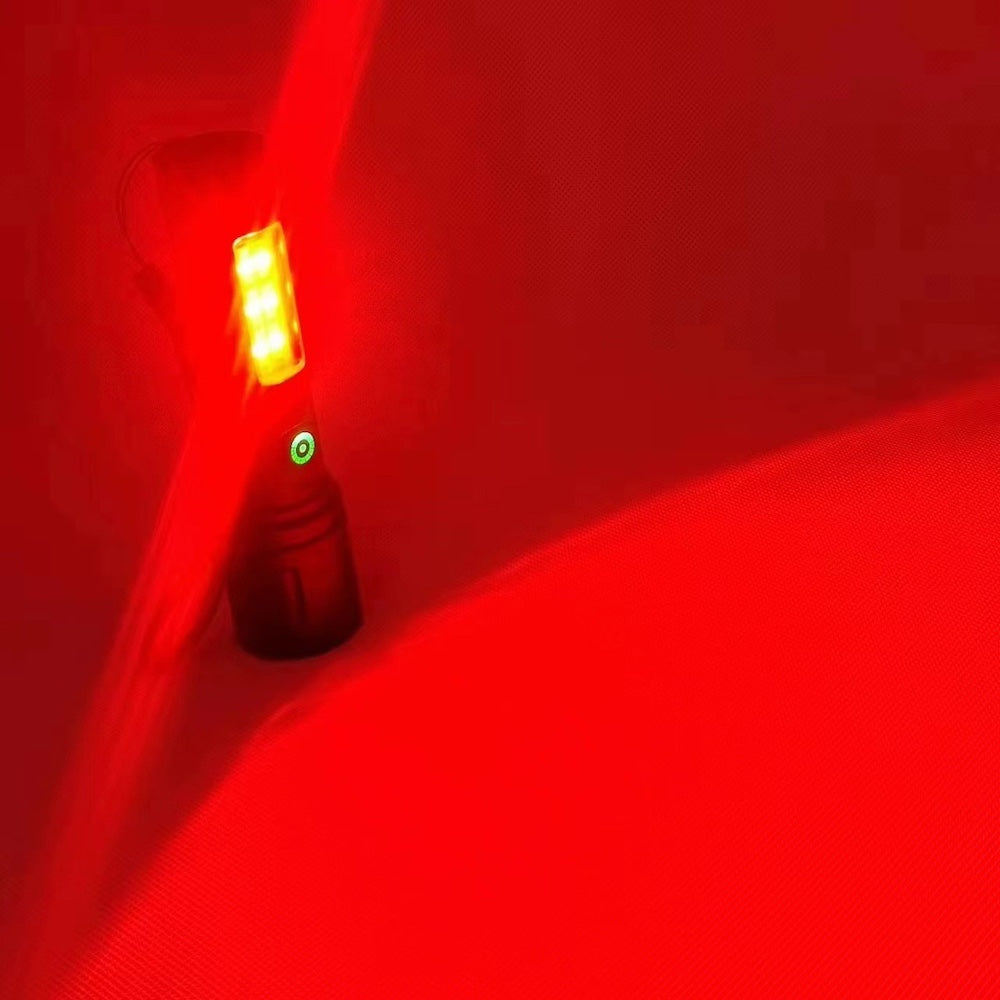 Lampara Táctica Recargable Usb Led COB en Blanco y Rojo de alerta  Moreka MT-027