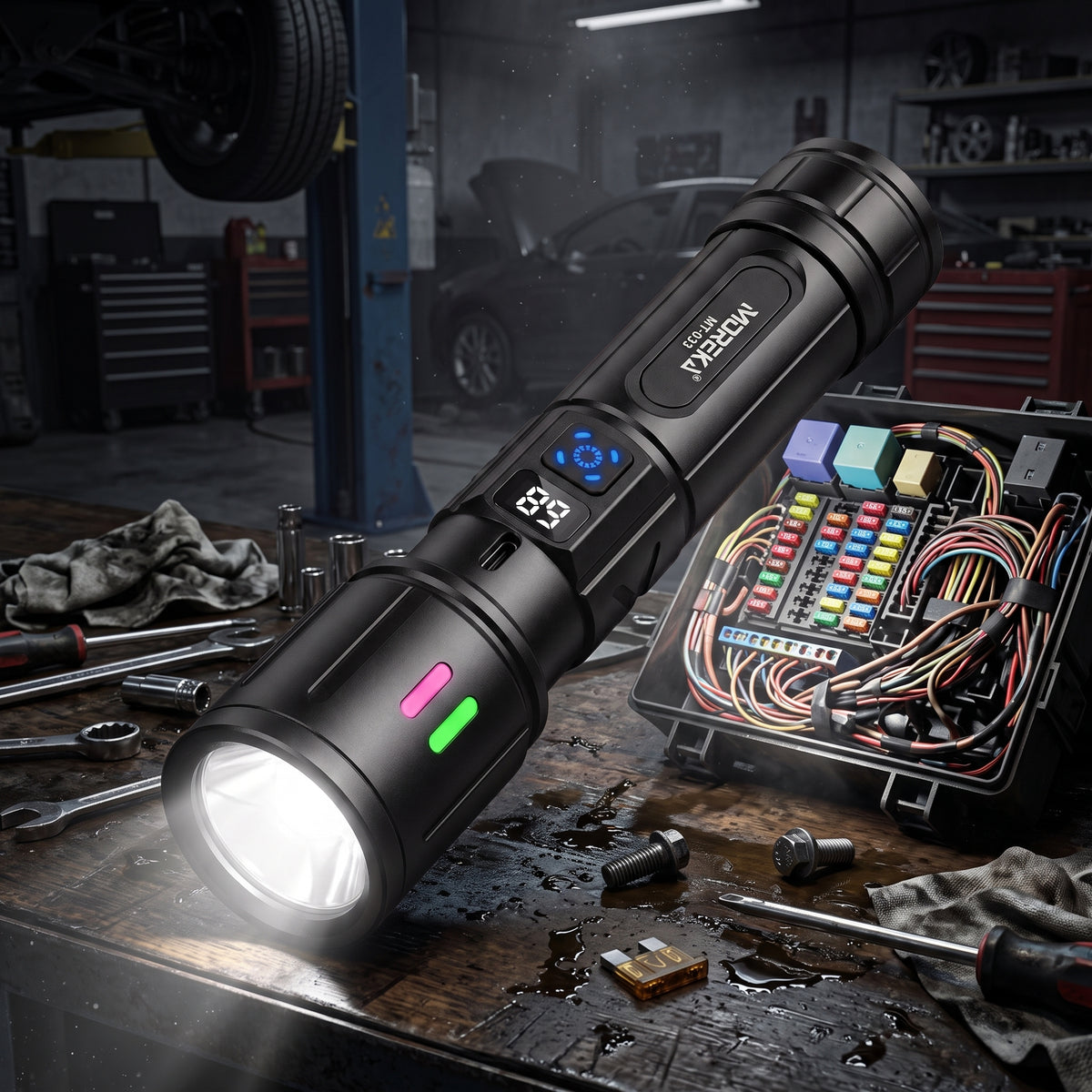 Linterna LED Táctica Recargable Moreka MT-033 20W Telescópica 2400mAh