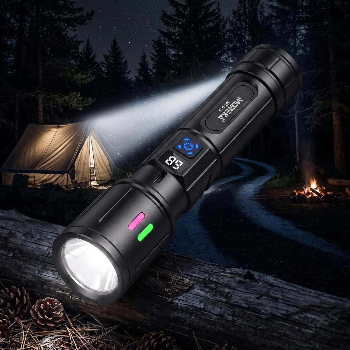 Linterna LED Táctica Recargable Moreka MT-033 20W Telescópica 2400mAh