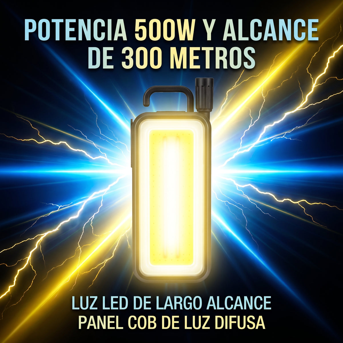 Lámpara de Trabajo LED Moreka MT-049 500W con Panel COB, Gancho e Imán