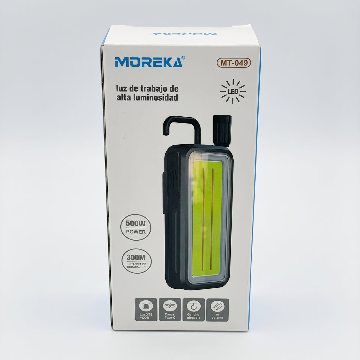 Lámpara de Trabajo LED Moreka MT-049 500W con Panel COB, Gancho e Imán
