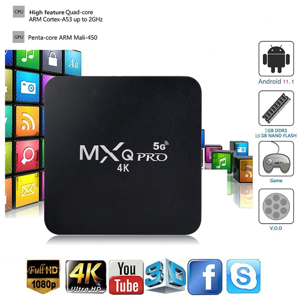 TV Box Ram 5G Android 11.1 4G+32G Android Smart Box H.265 HD 3D