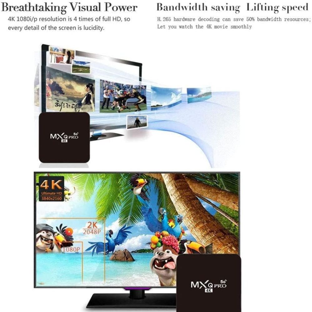 TV Box Ram 5G Android 11.1 4G+32G Android Smart Box H.265 HD 3D