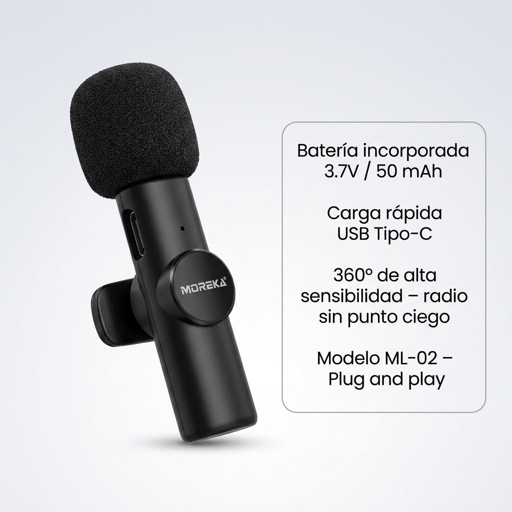 Micrófono Inalámbrico Pequeño MOREKA ML-02