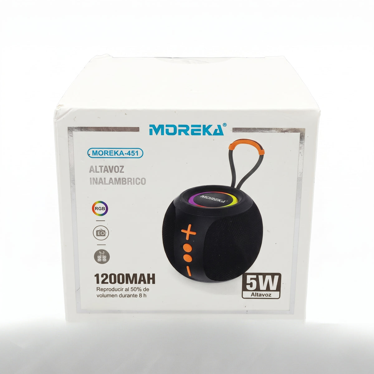 Bocina Inalámbrica Moreka-451 5W con Bluetooth 5.4, Luces RGB y Función TWS