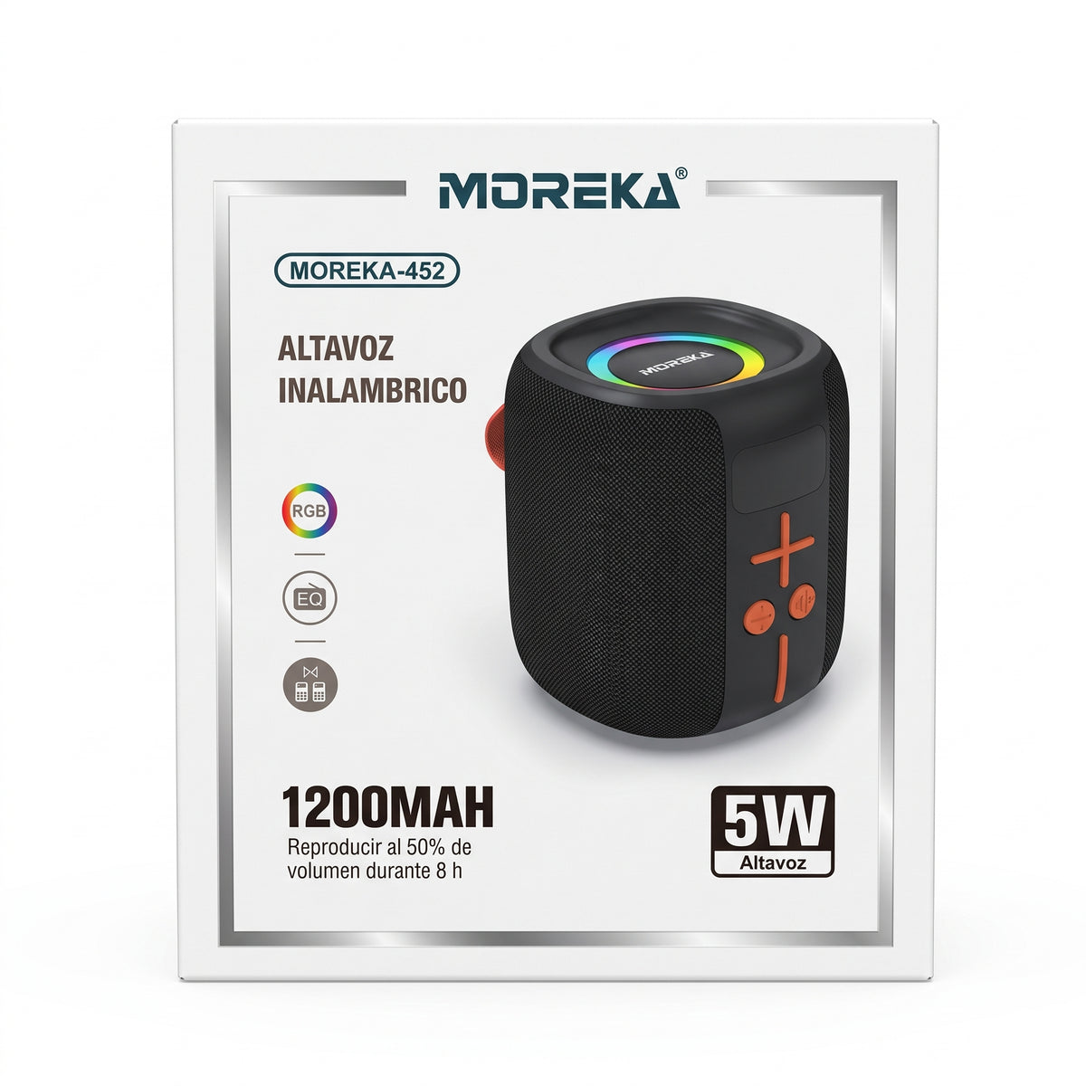 Altavoz Inalámbrico Bluetooth Moreka-452 8 Horas de Batería Luces RGB