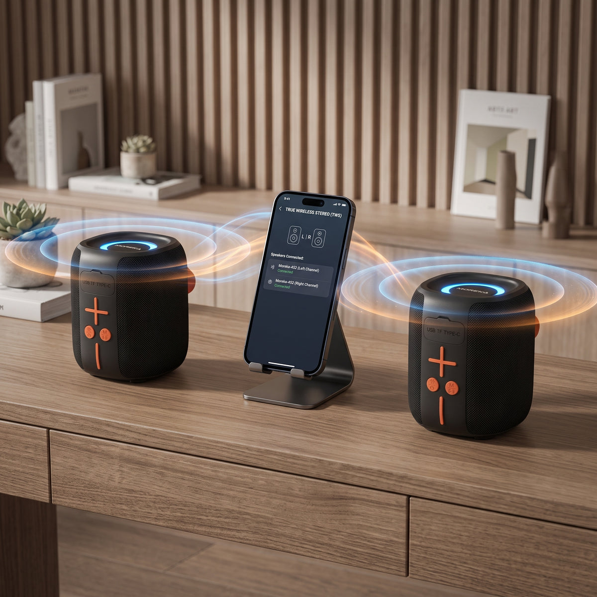 Altavoz Inalámbrico Bluetooth Moreka-452 8 Horas de Batería Luces RGB