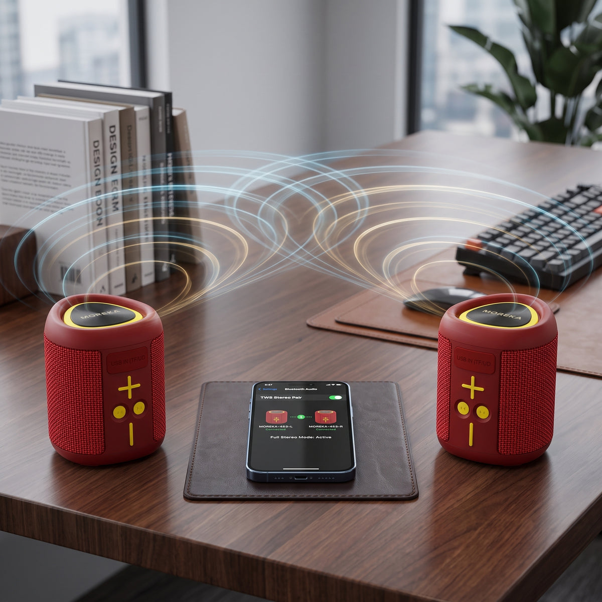 Altavoz Inalámbrico Bluetooth Moreka-453 8 Horas Batería Luces RGB
