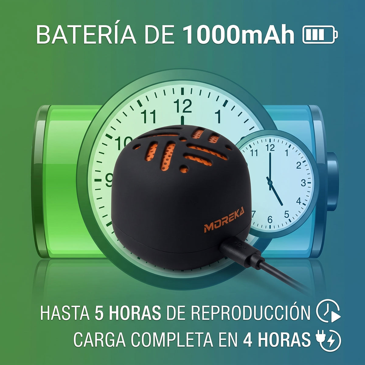 Altavoz Inalámbrico Imantado Portátil Moreka-455 Imán Micrófono TWS
