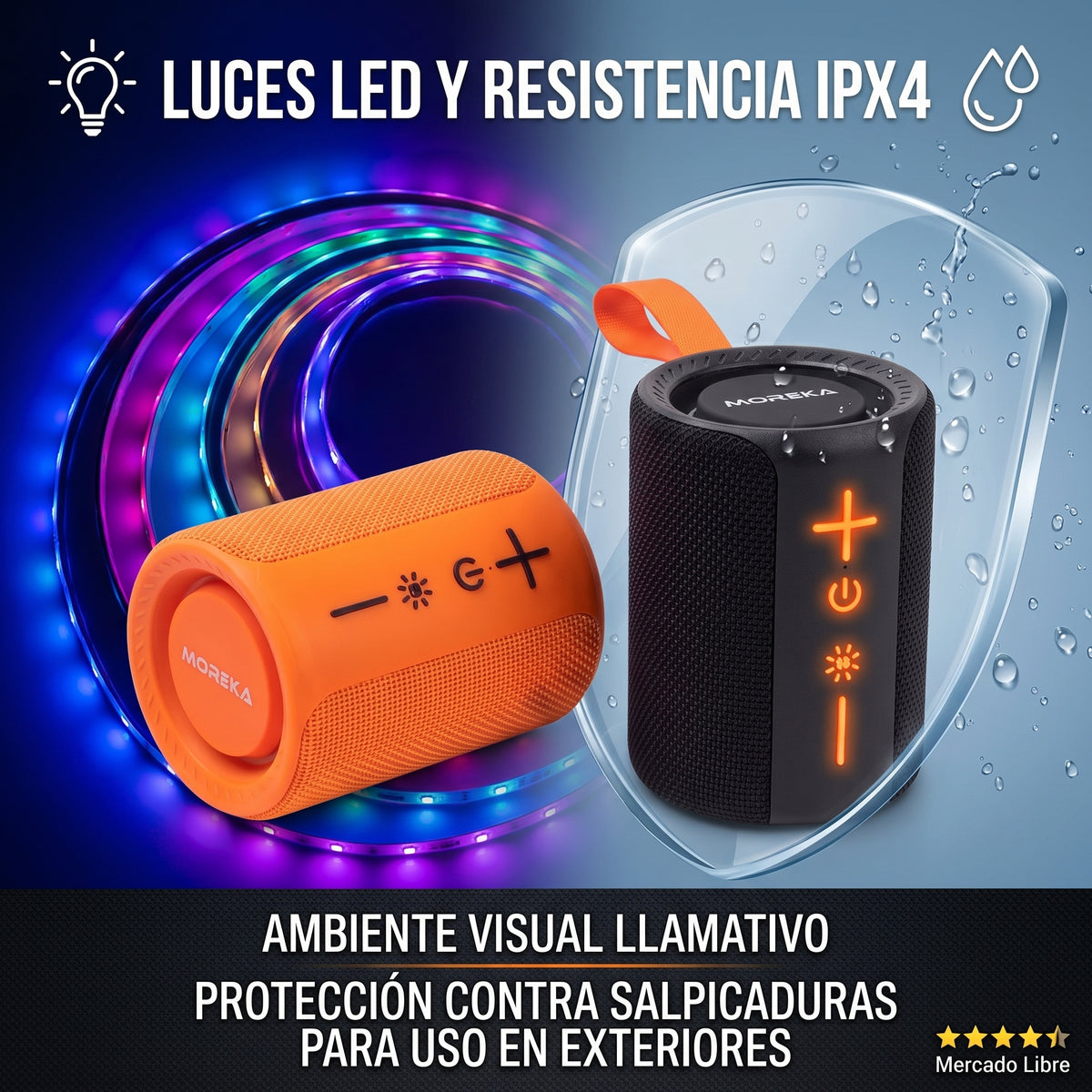 Bocina Inalámbrica Moreka-456 2 en 1 con 20W, Bluetooth 5.4 y Diseño Magnético