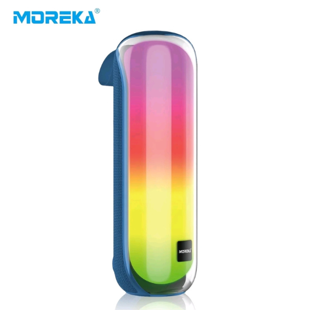 Bocina Moreka 408 14W (2 x 7W) 3000mAh Batería Bluetooth V5.3 IPX5 Resistente al Agua Luz RGB Micrófono Incorporado Radio FM