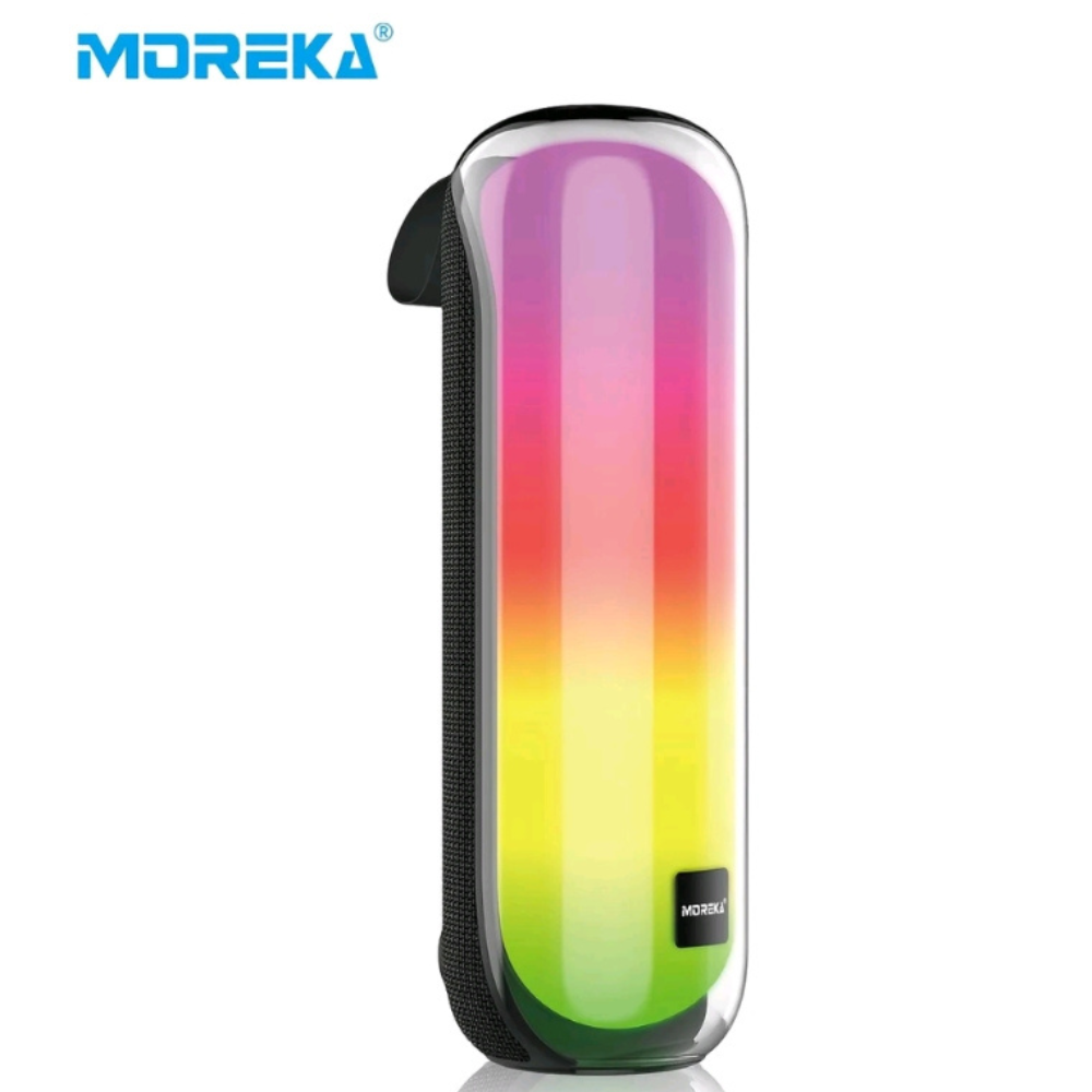 Bocina Moreka 408 14W (2 x 7W) 3000mAh Batería Bluetooth V5.3 IPX5 Resistente al Agua Luz RGB Micrófono Incorporado Radio FM