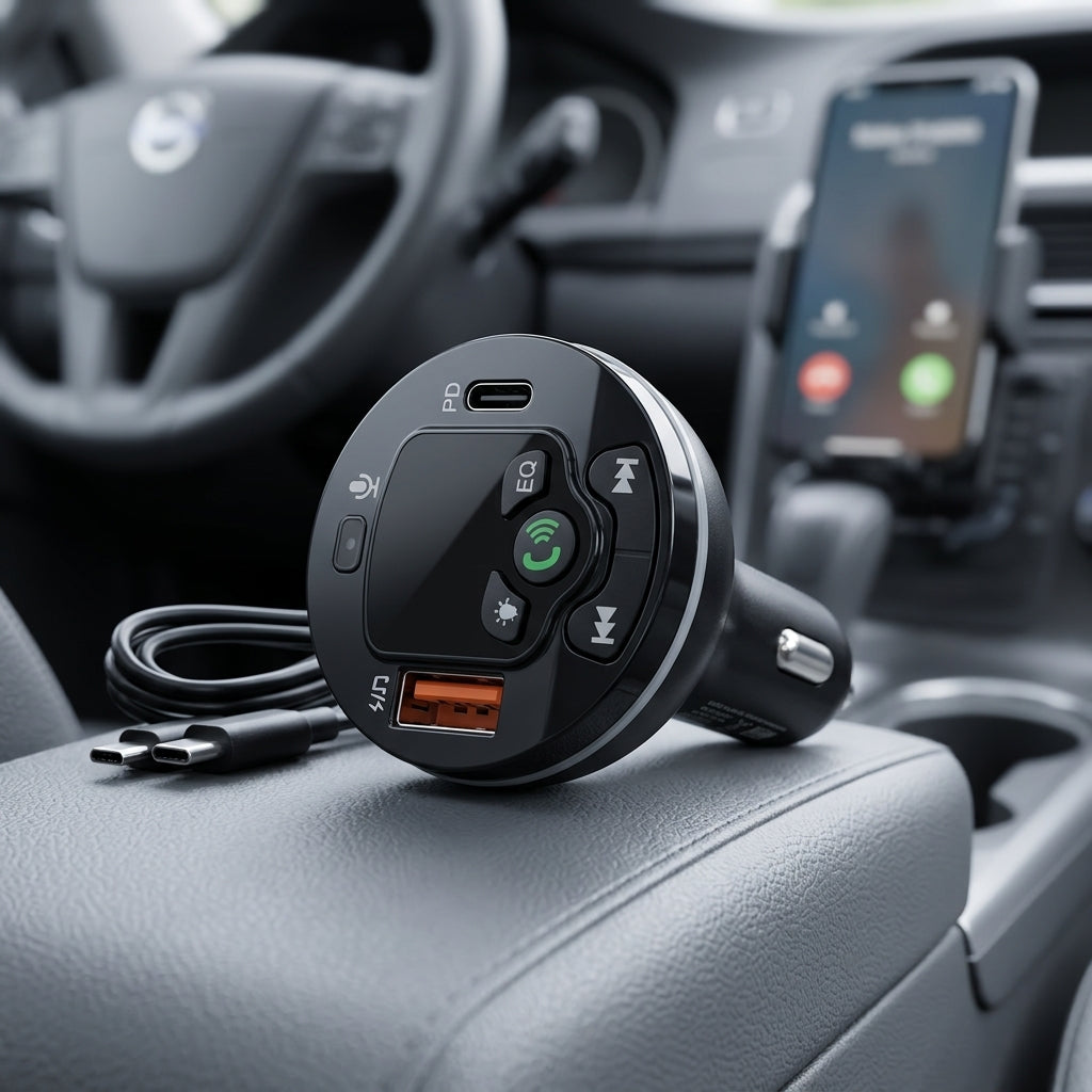 Reproductor MP3 Multifunción para Coche CP0092: Música, llamadas y carga rápida en un solo dispositivo