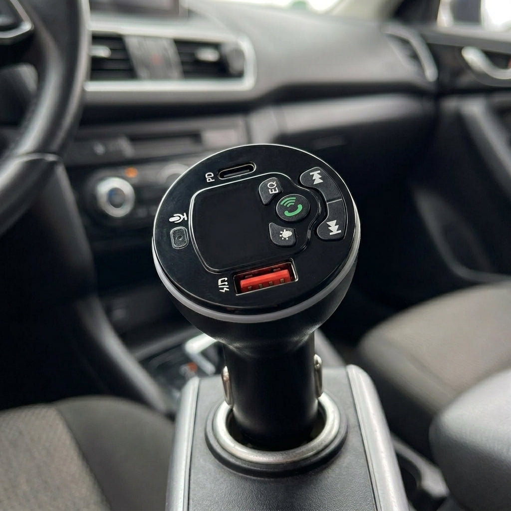 Reproductor MP3 Multifunción para Coche CP0092: Música, llamadas y carga rápida en un solo dispositivo