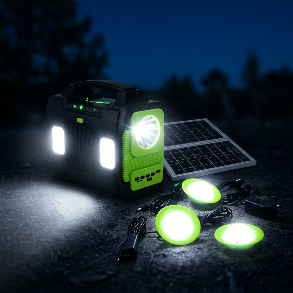 Sistema de Iluminación Solar MOR-C88FM: Luz y música MOREKA