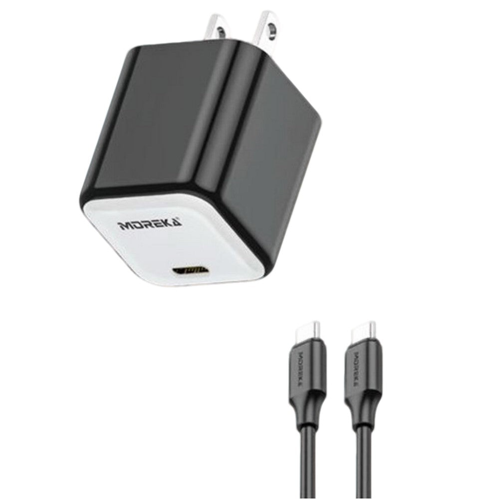 Cargador tipo C 20W 5V- 3A cable 1mt tipo C carga rápida Moreka P-216