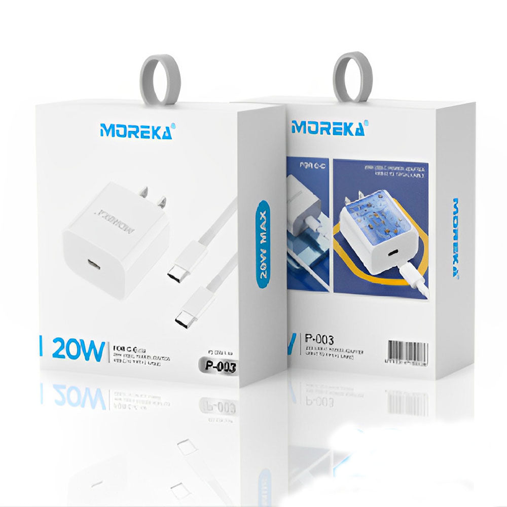 Cargador MOREKA P-203 20W, 3.1A Puerto C Cable C - C 1M