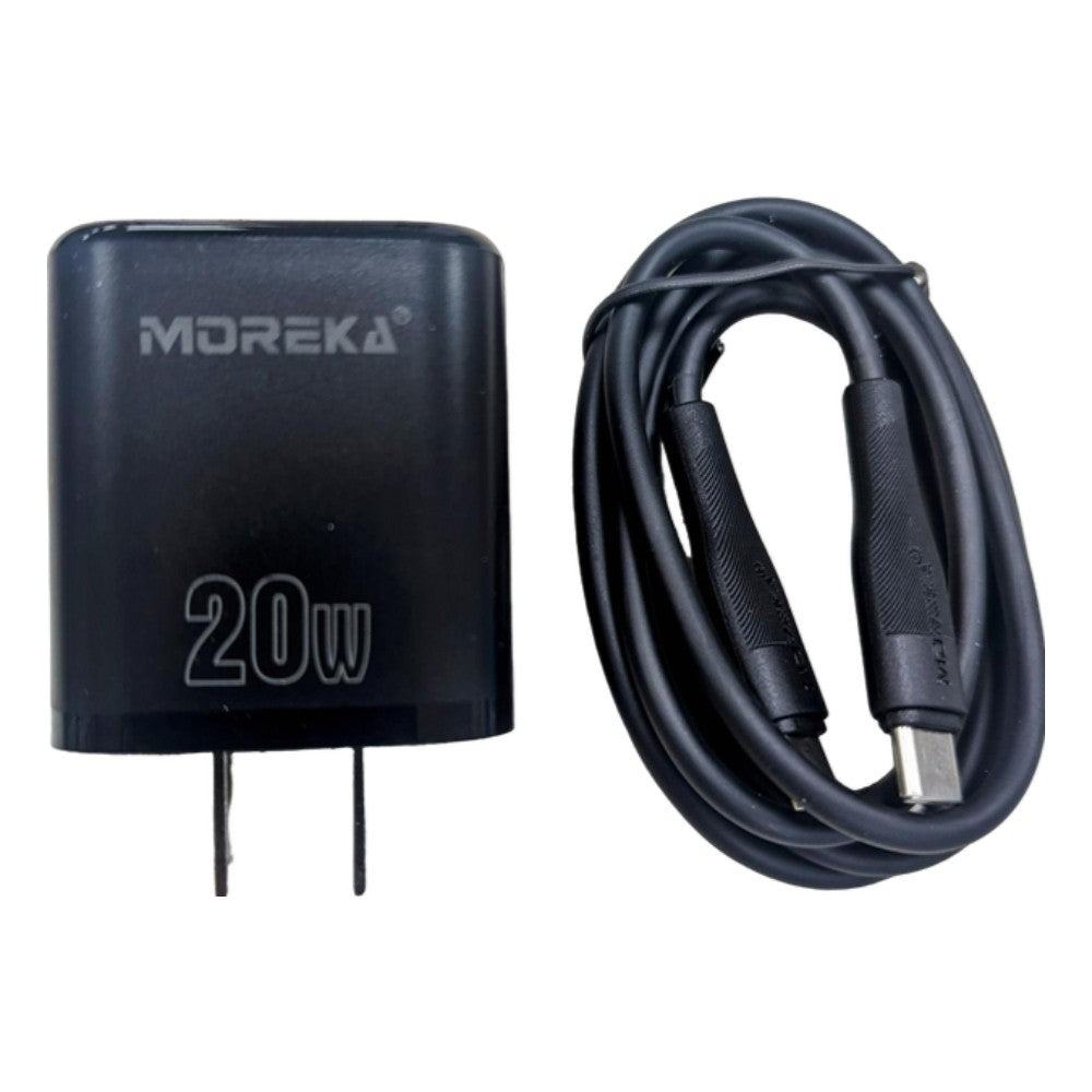 Cargador 20W Moreka P209 puerto C y cable tipo C - C