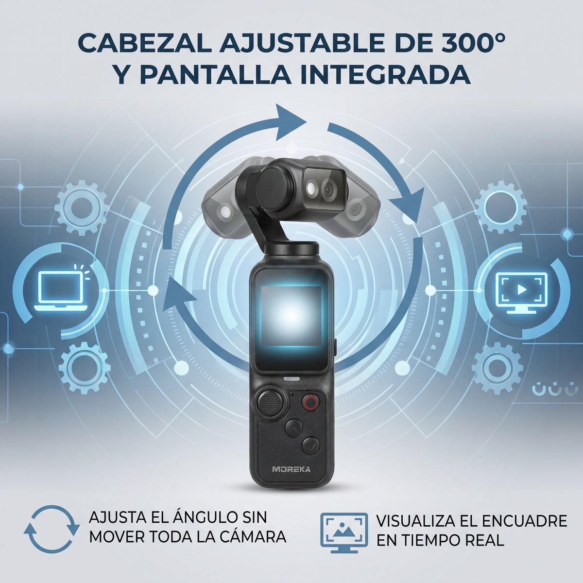 Cámara de Mano MOREKA Pro 4 Combo Creador 2K con Trípode y Pantalla Integrada