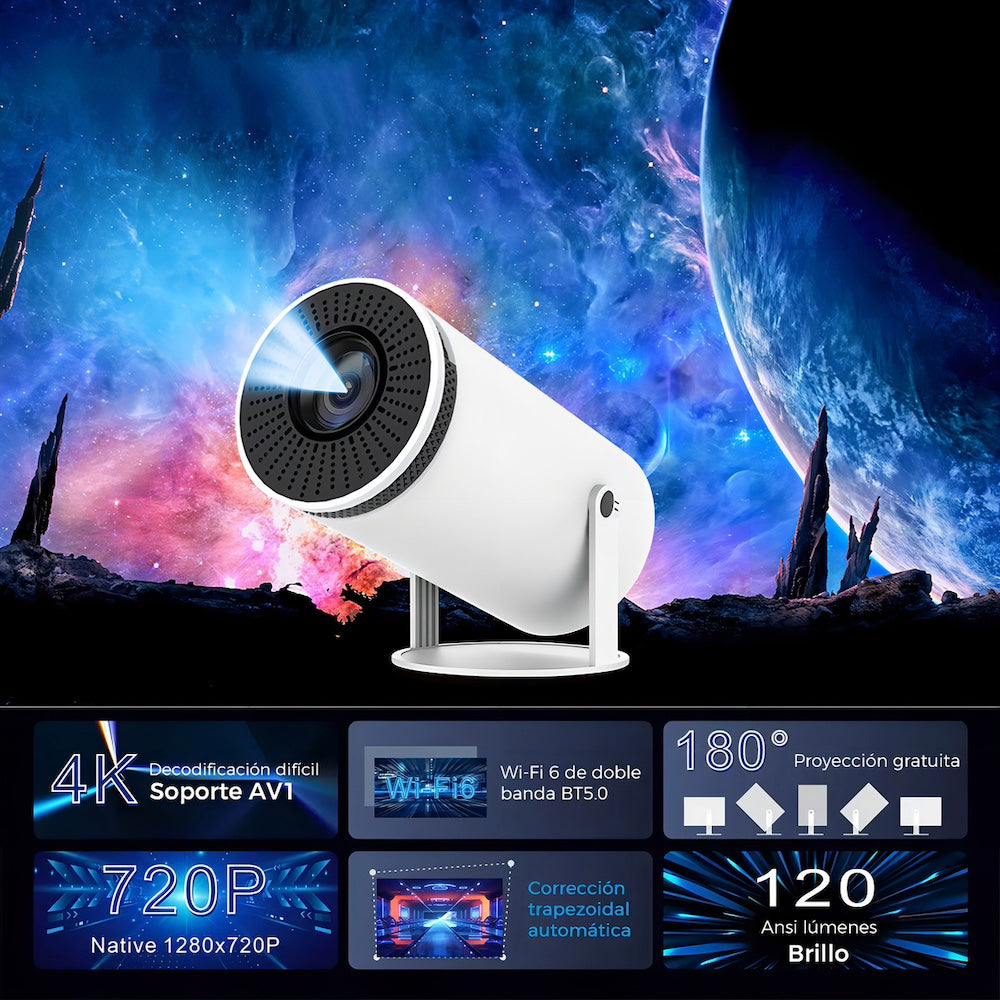 Proyector Profesional Android 4k Hd Wifi Smart Tv Portatil Bluetooth 110v/220v