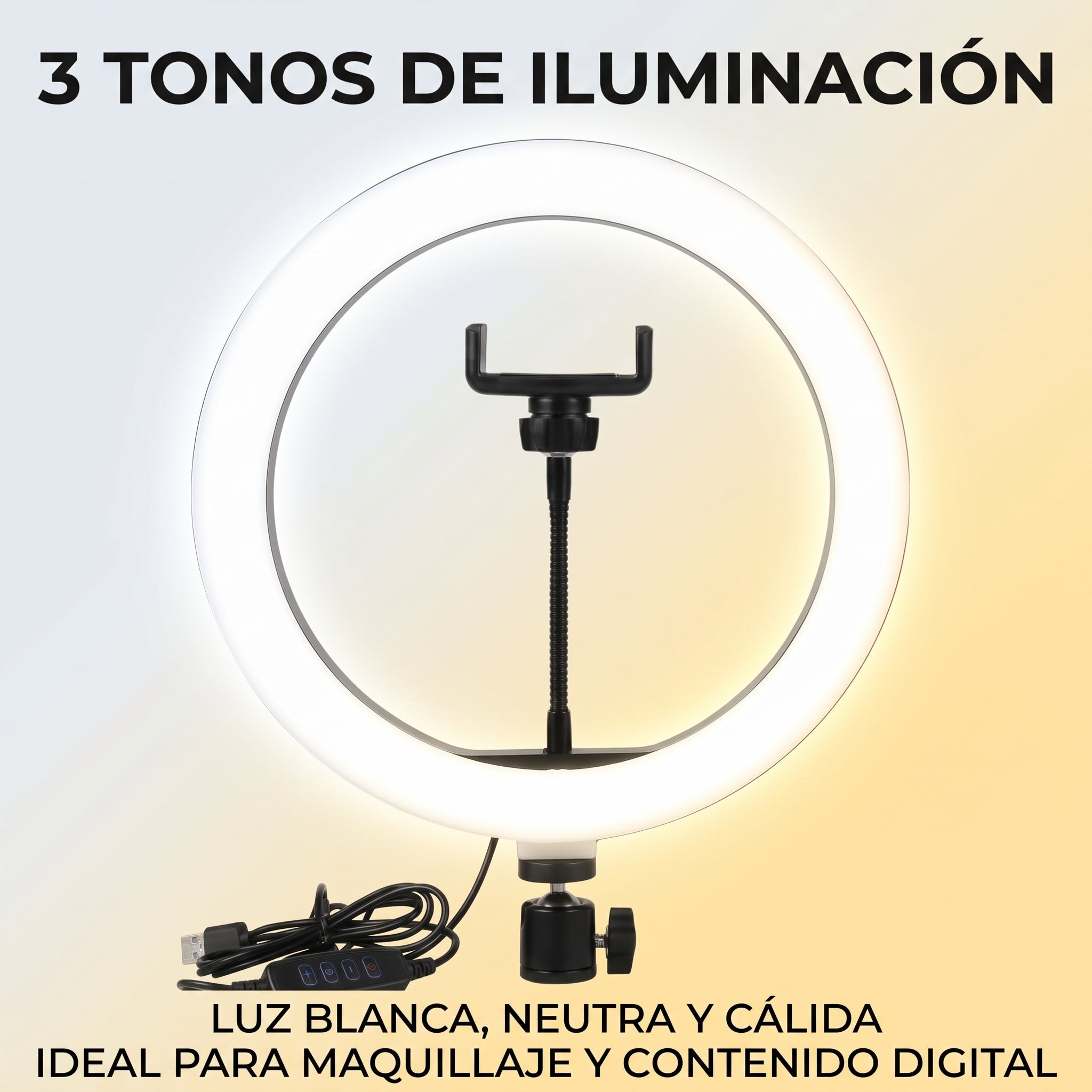 Lampara Aro de Luz LED YISEN QX-300 12 Pulgadas