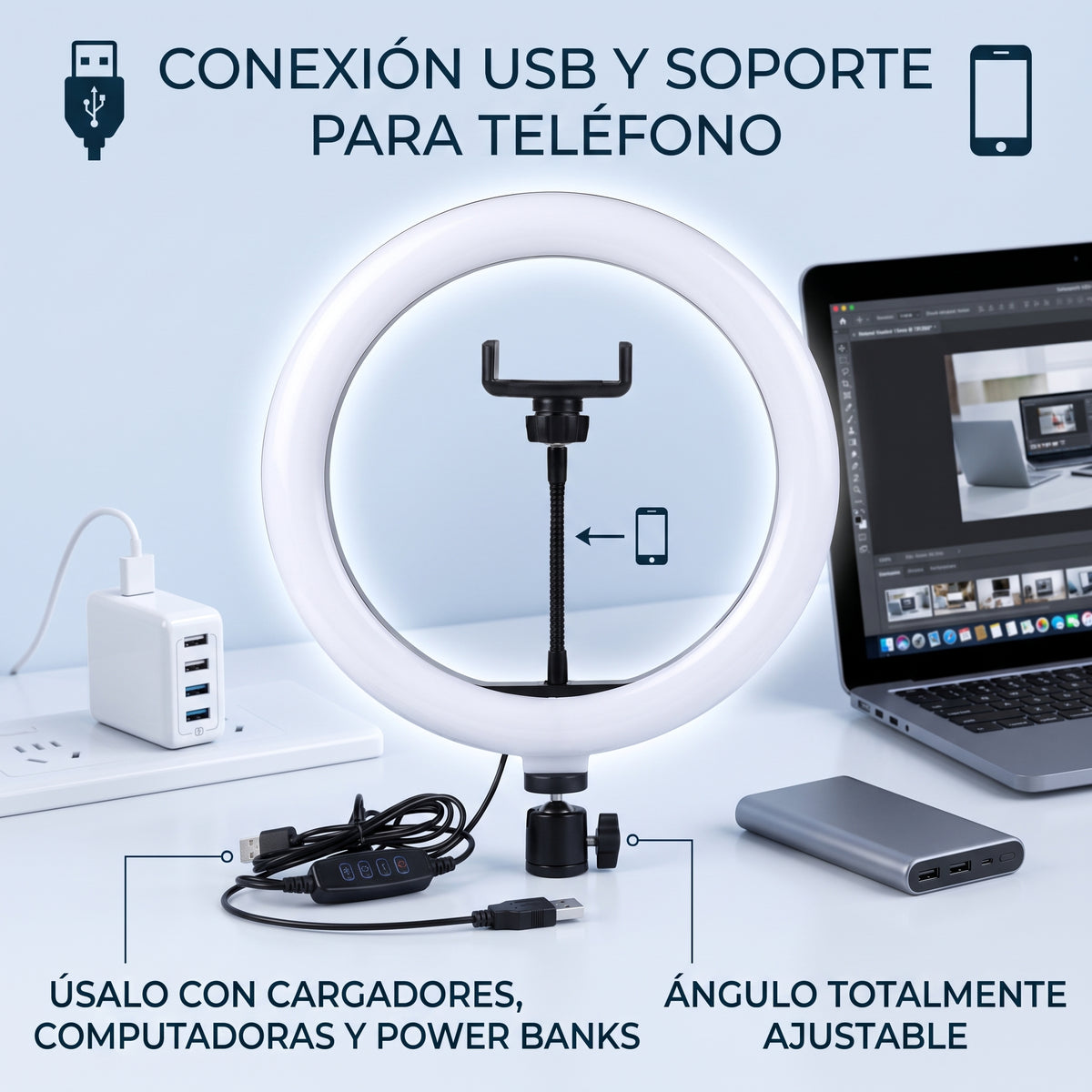 Lampara Aro de Luz LED YISEN QX-300 12 Pulgadas