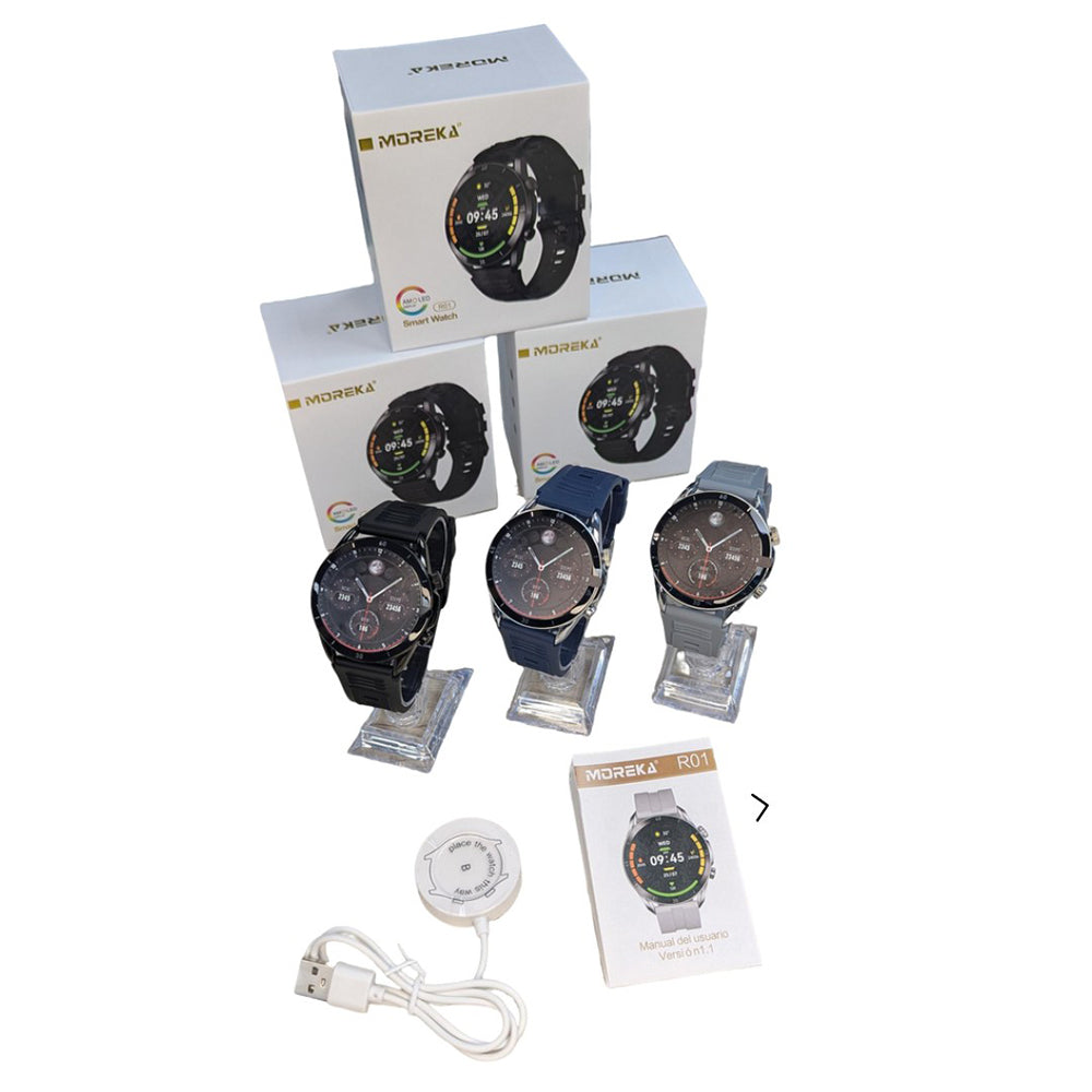 Smart Watch Moreka R01 pantalla amoled 330mAh contra agua IPX68