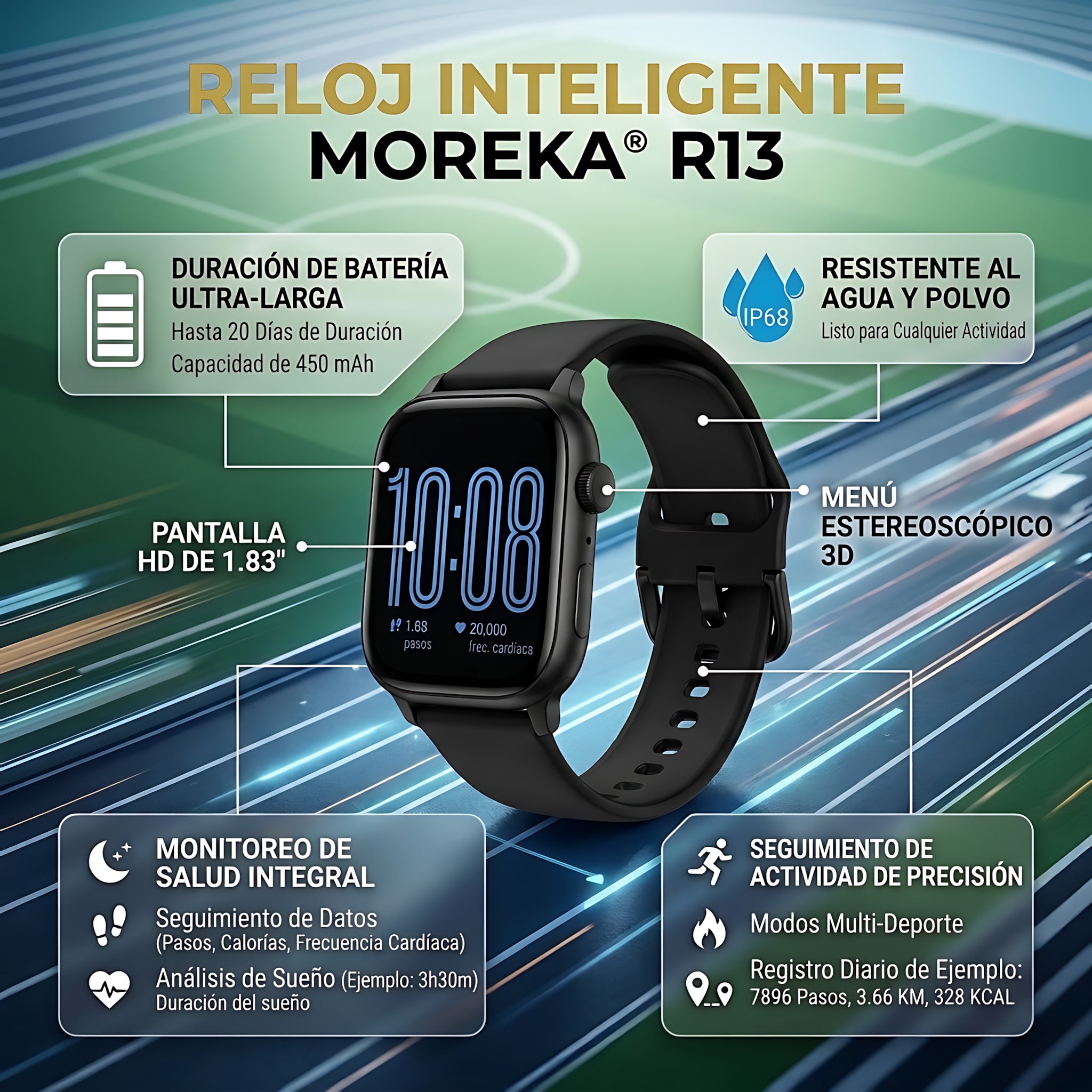 Reloj Inteligente Smart Watch Moreka R13  IP68