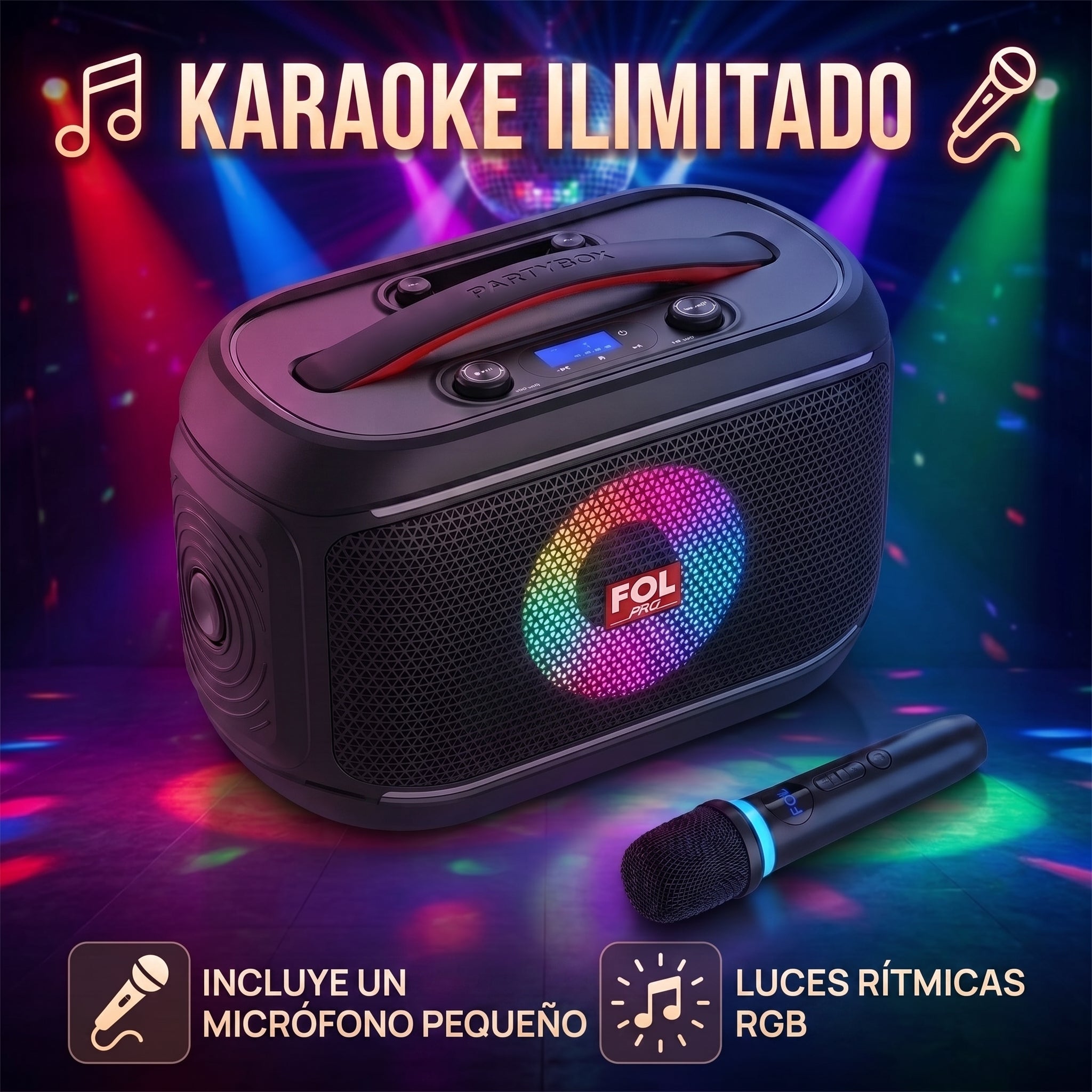 Bocina Bluetooth FOL FS-R308 30W Subwoofer, USB, AUX y TWS