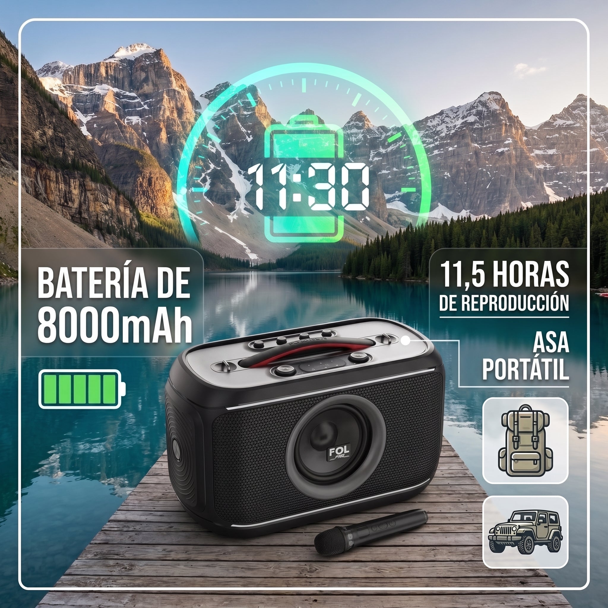 Bocina TWS Bluetooth FOL FS-R309 Microfono Party Box
