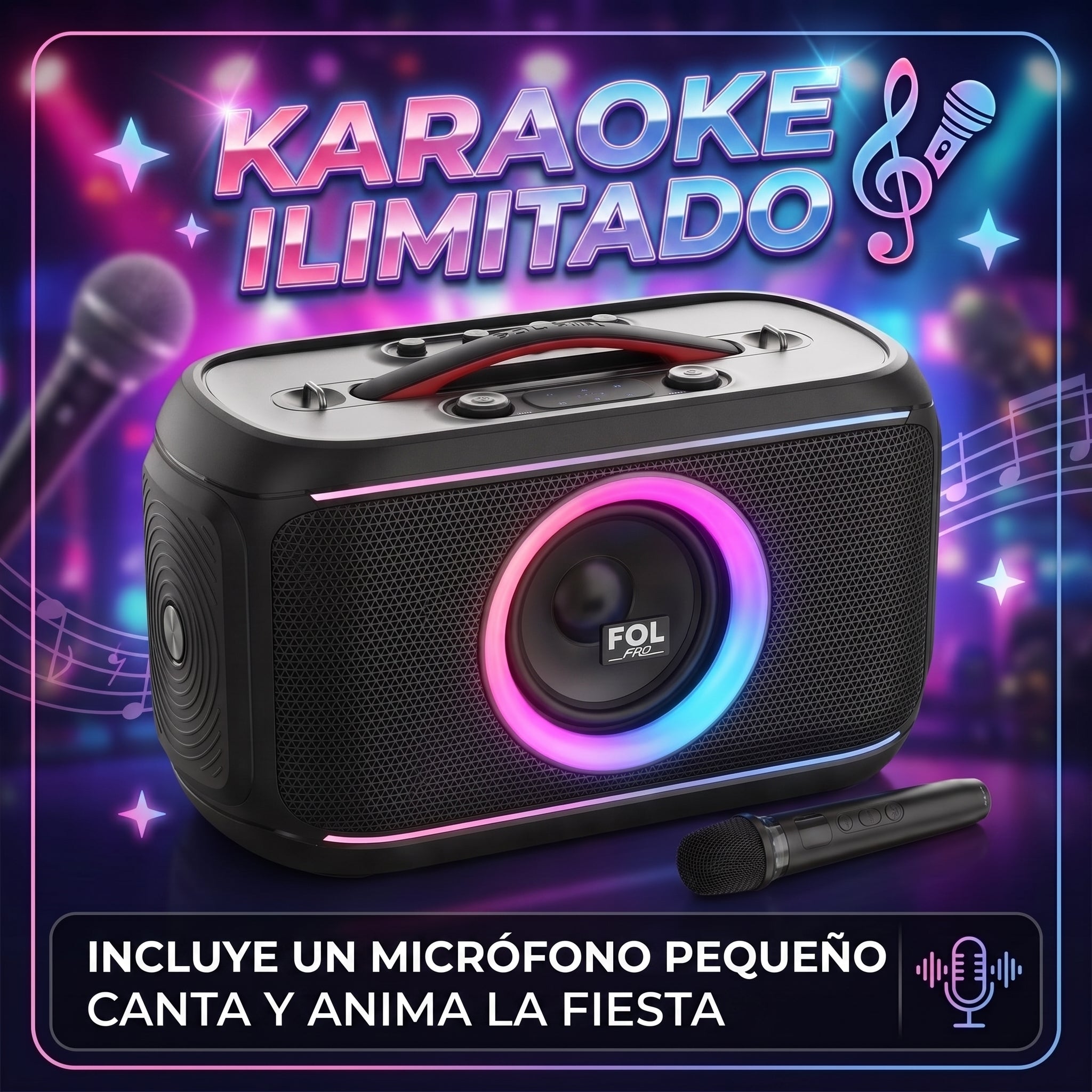 Bocina TWS Bluetooth FOL FS-R309 Microfono Party Box