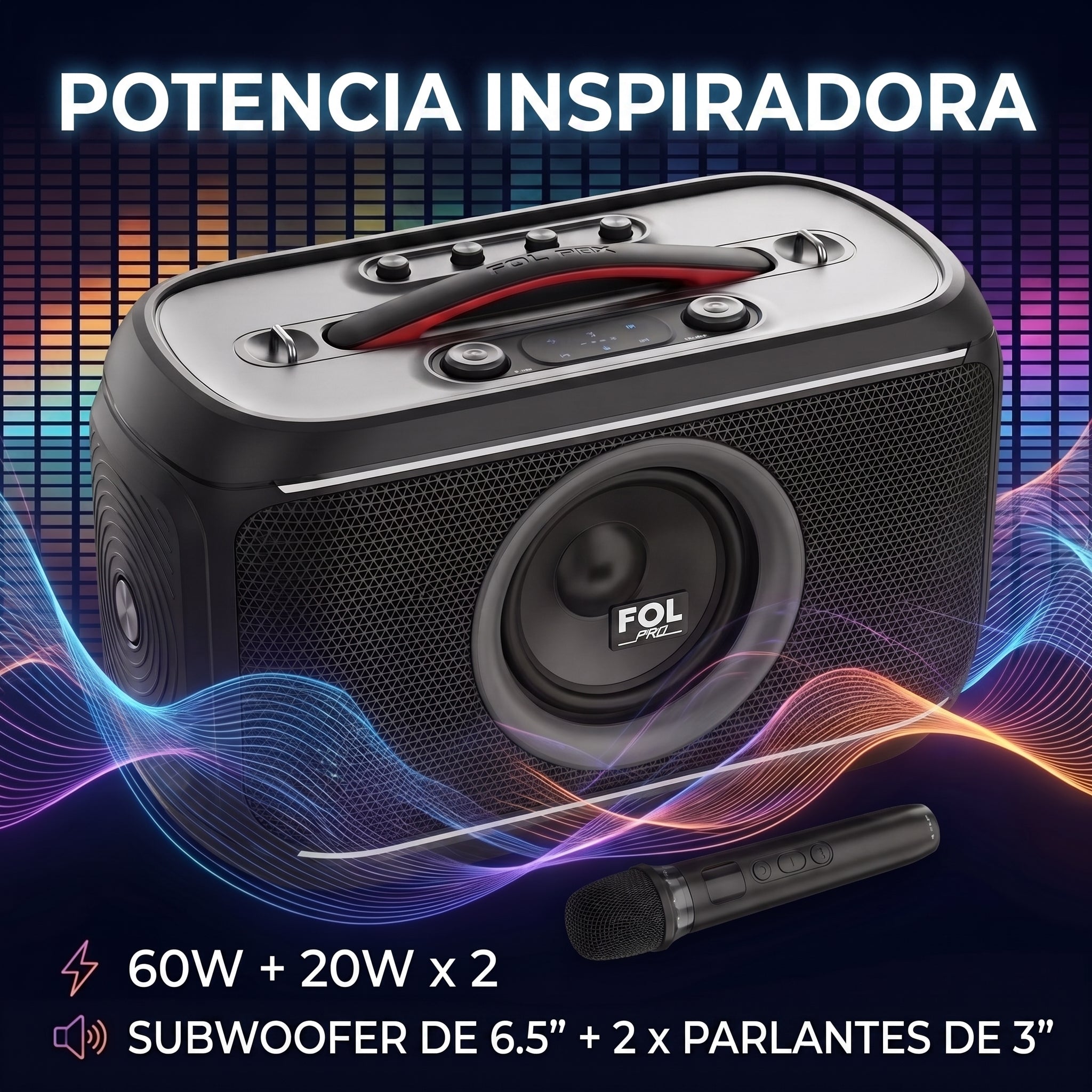 Bocina TWS Bluetooth FOL FS-R309 Microfono Party Box