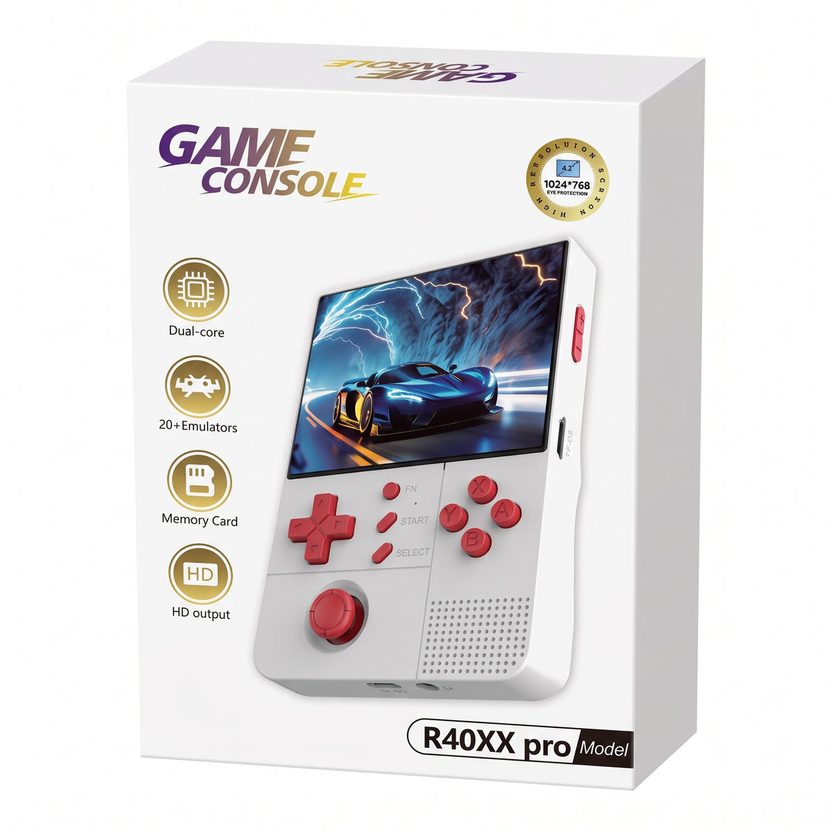 Consola Portátil R40XX Pro con Pantalla de 4.2 Pulgadas, Salida HD y Más de 20 Emuladores