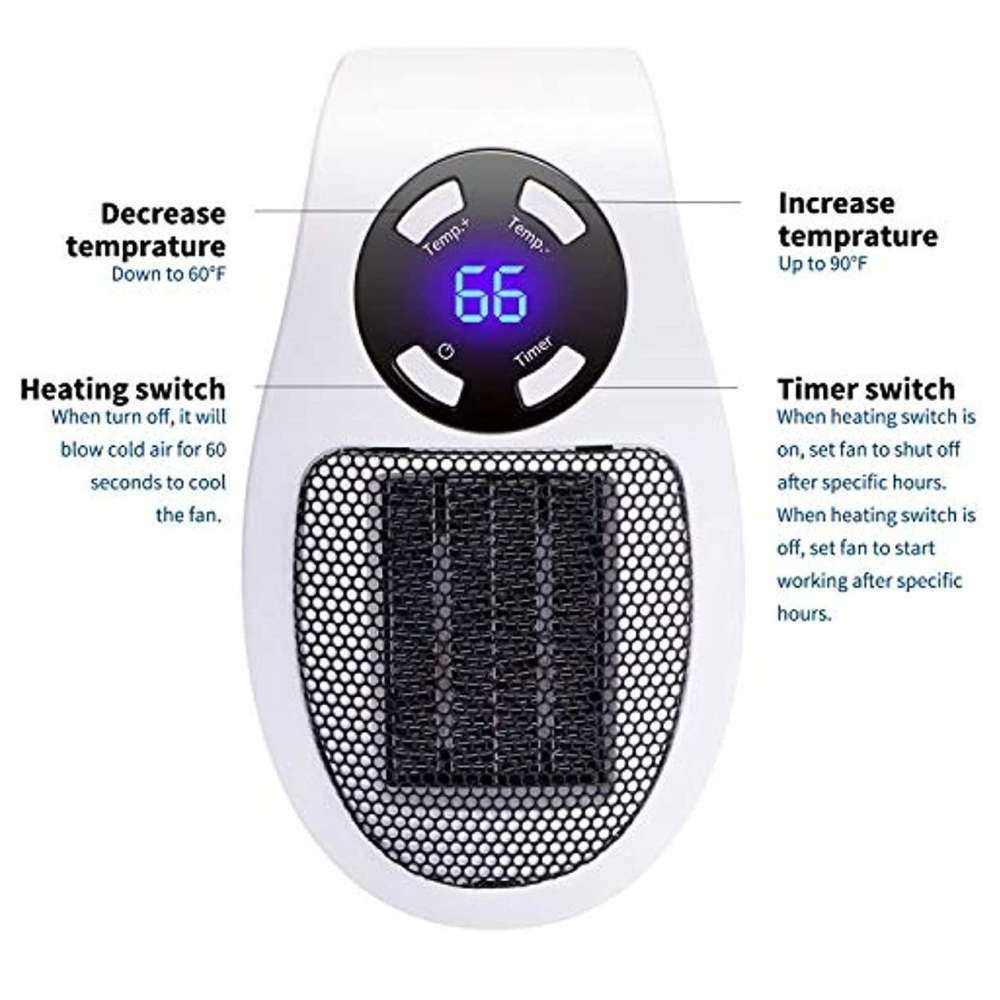 Calentador eléctrico portátil de 500 W de Pared RJG-023