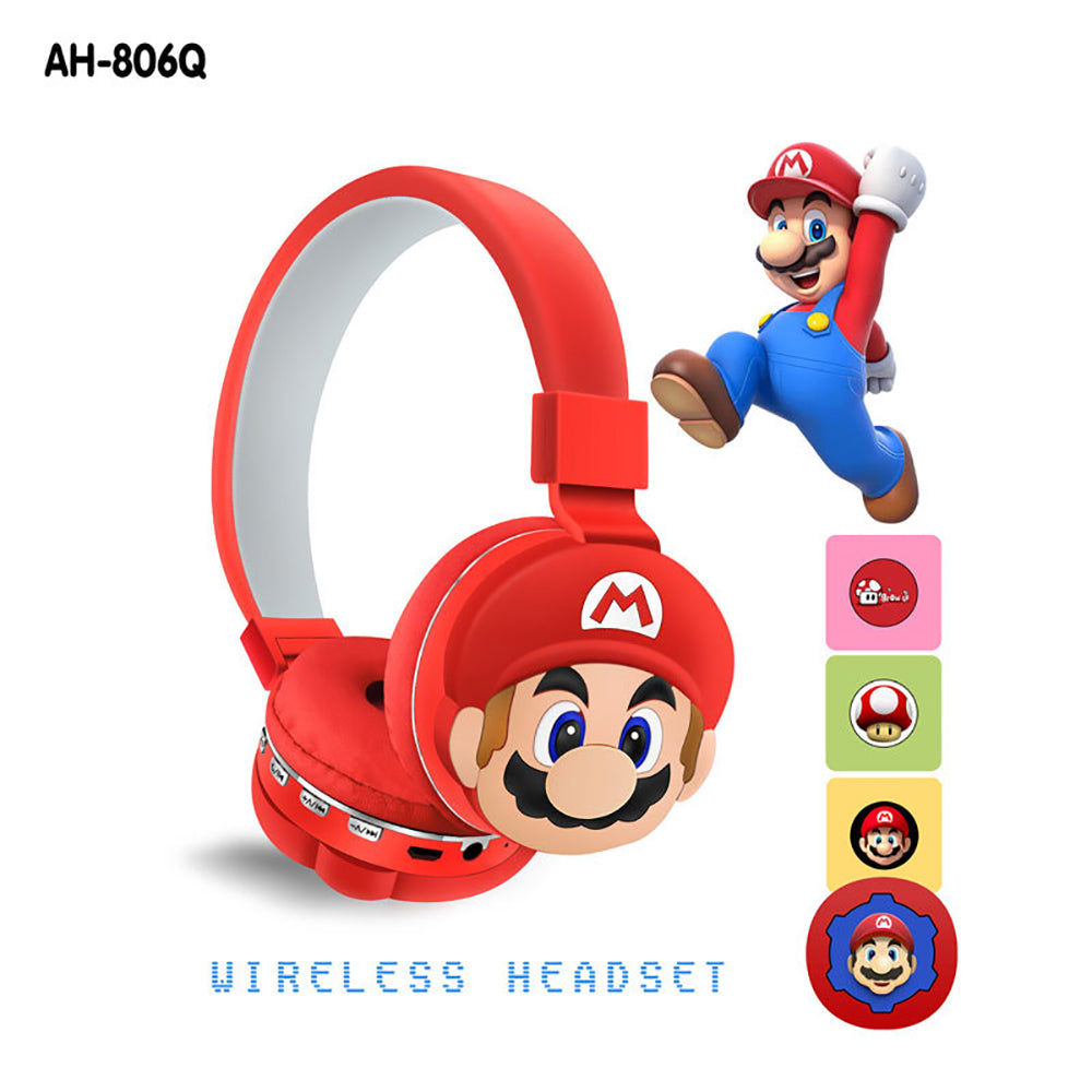 Audífonos Diadema Bluetooth  Mario Bros Inalámbrico Plegable