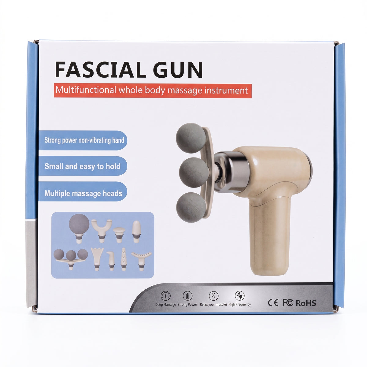 Pistola Facial Moreka S100-T Masajeador Muscular Portátil Cabezales Intercambiables