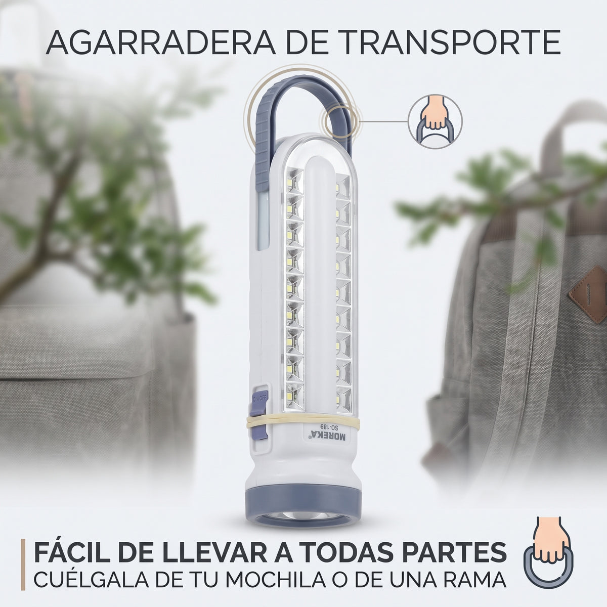 Lámpara LED de Emergencia Moreka SQ-189 Campamento y Linterna Integrada