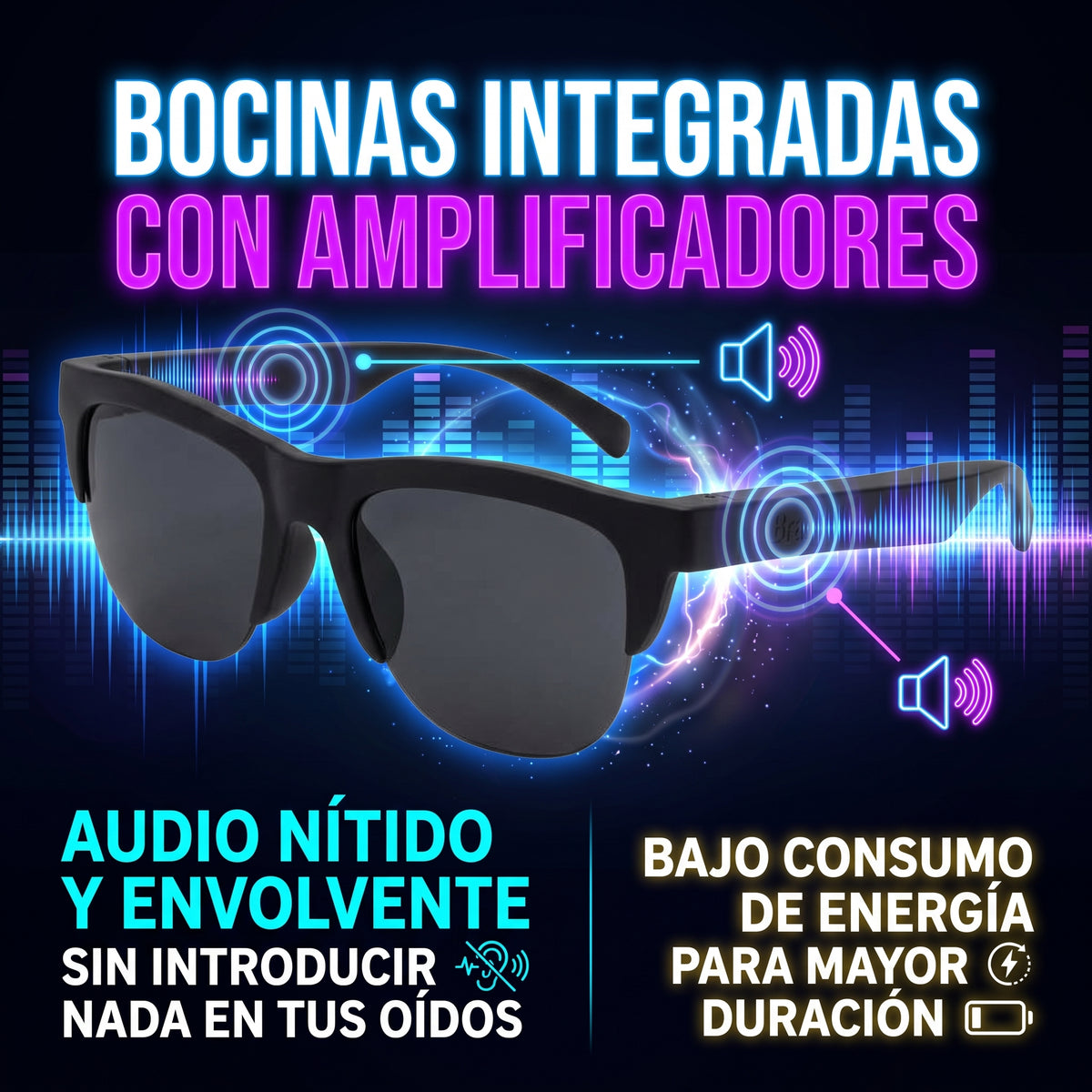 Gafas Auriculares Inalámbricos Büytiti ST-B261 Bluetooth 5.4 Protección UV