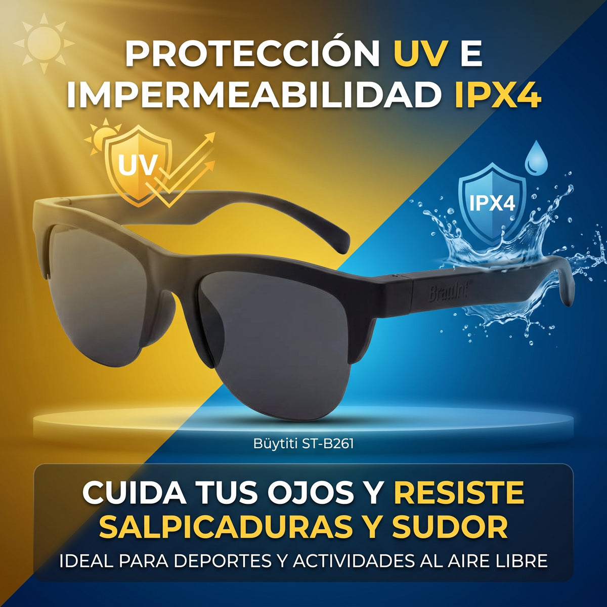 Gafas Auriculares Inalámbricos Büytiti ST-B261 Bluetooth 5.4 Protección UV