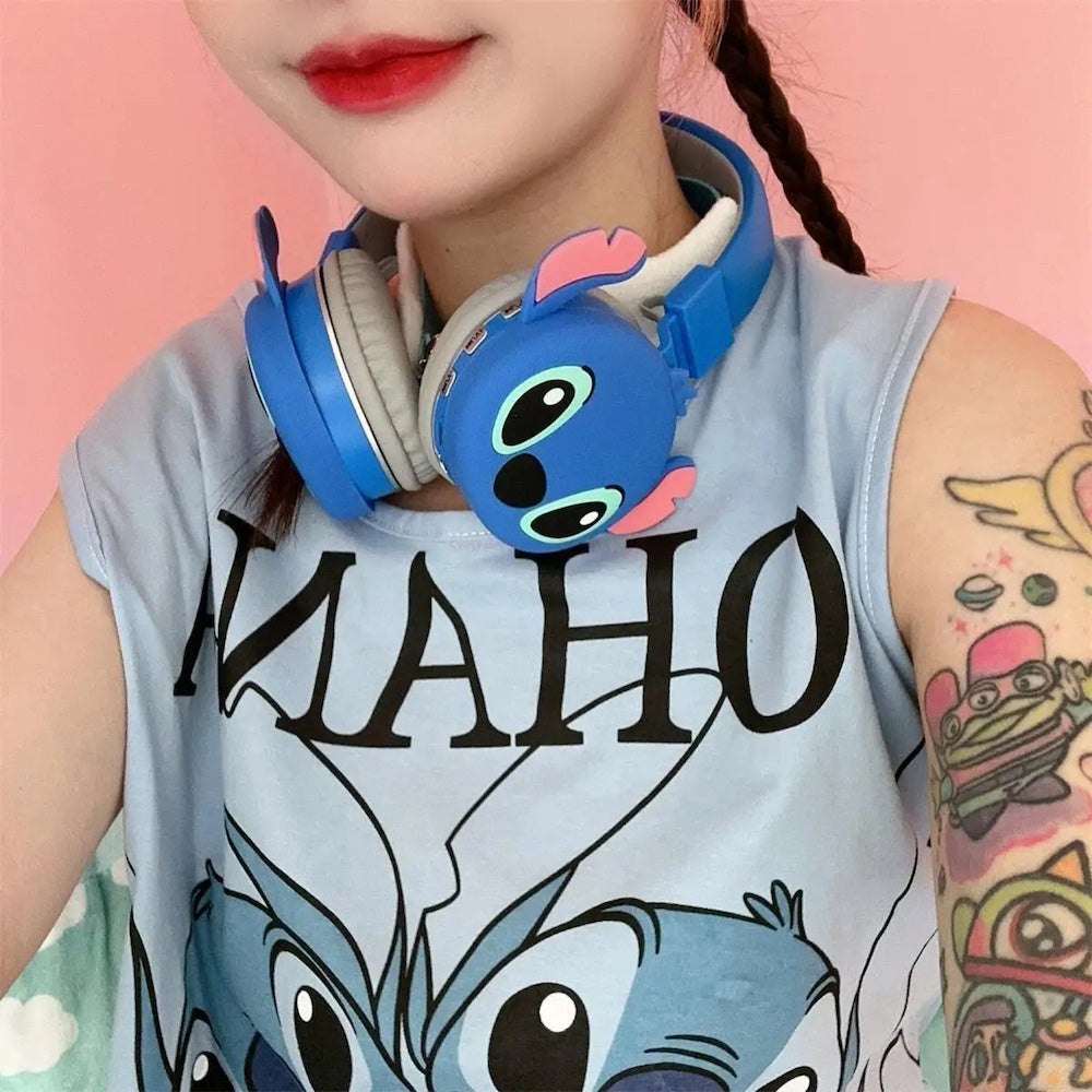 Audífonos Diadema Bluetooth Stitch Inalámbrico Plegable