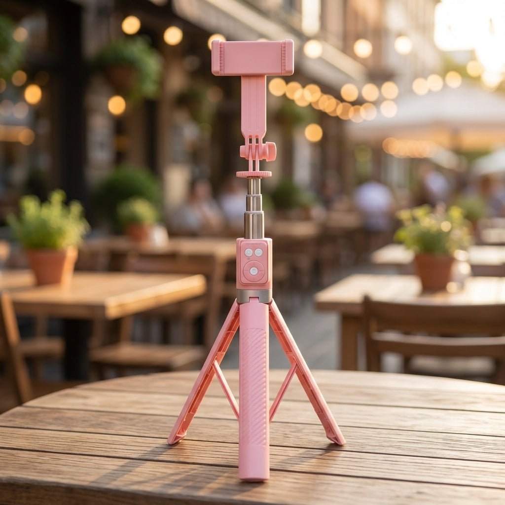 Palo para Selfies con Trípode y Luz de Relleno YISEN A12