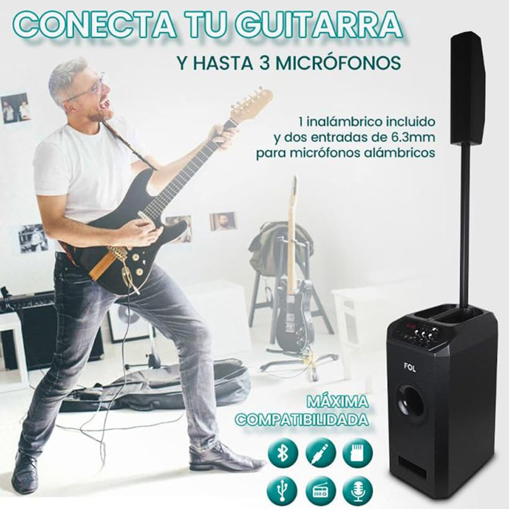 Torre De Audio Con Subwoofer 8 pulgadas más 4 bocinas 200W 2000mAh Fs-t109